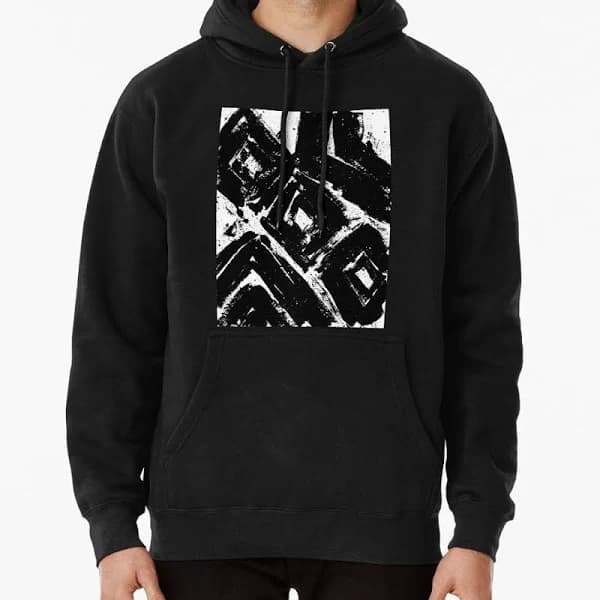 The Abstract One B&W Abstract Art Pullover Hoodie