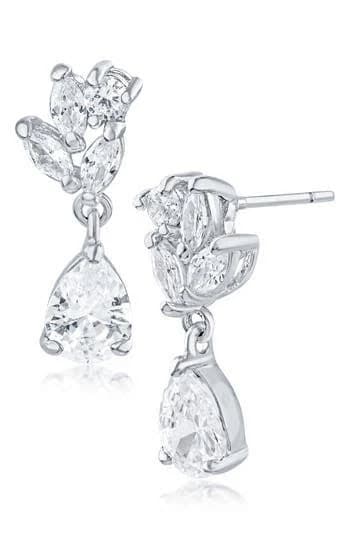 CZ by Kenneth Jay Lane Women's Marquise Cubic Zirconia Cluster Drop Earrings
