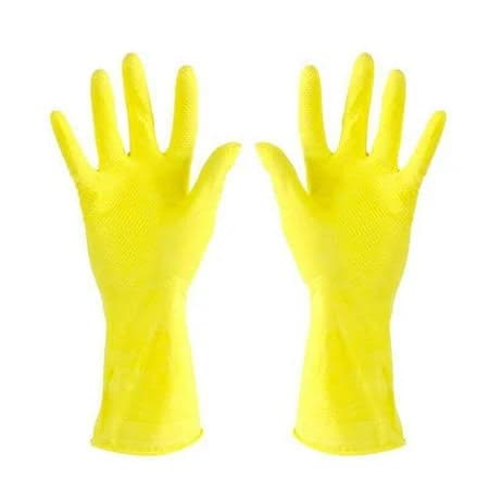 Long Rubber Warm Gloves Kitchen Dish Washing Cleaning Tool Hand Gloves Dishes Washing Gloves Latex Gauntlets, Yellow