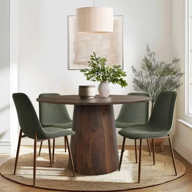 46" Modern Round Pedestal Dining Table