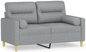 vidaXL Metal 2-Seater Sofa in Light Grey Polyester