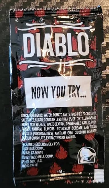 20 Taco Bell Diablo Sauce Packets All Same Phrase Fun Gift Or Party