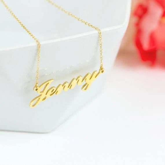 18K Gold Cursive Name Necklace