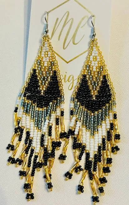 Beaded Fringe Earrings