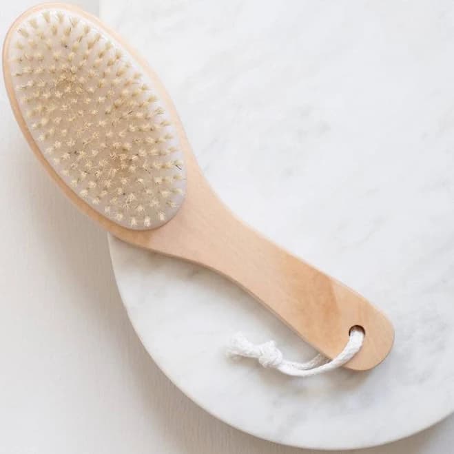 TEMEAYE Dry Brushing Body Brush Sets Wooden Handle Combined with Medium Strength Natural Bristles Gentle Exfoliator Remove Cellulite Lymphatic Drainage Makes The Skin of The Entire Body Softer