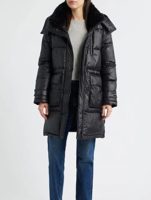 Sam Edelman Women's Puffer Coat with Removable Hood