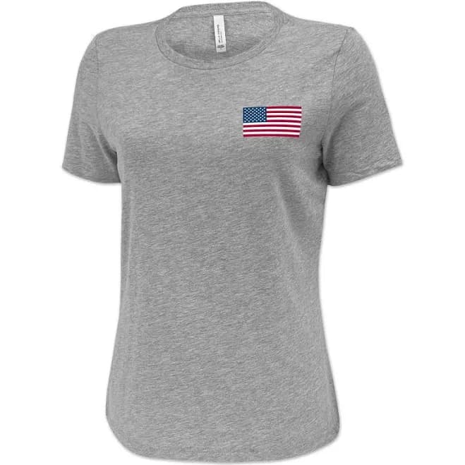 USA Flag Ladies Chest T-Shirt