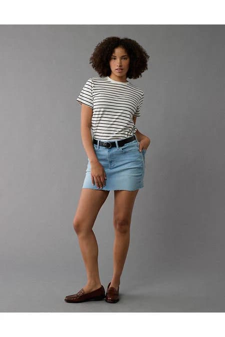 AE Next Level Curvy High-Waisted Denim Mini Skirt