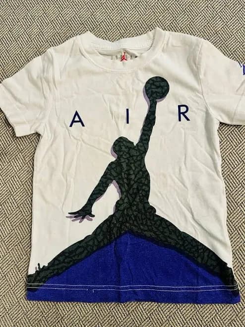 Kids Air Jordan T-shirt Size Sz4-5 White/purple/black Jumpman Tee