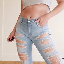 IRO y2k vintage jeans super distressed light wash mid-low rise womens 27 | eBay