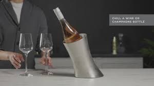 Viski Convex Wine Chiller, Double Walled Insulated Wine Bottle Holder, Stainless Steel Wine Accessory : Target