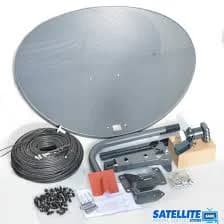 saos 80cm Zone 2 satellite dish & quad lnb + 20m Black coax kit For Freesat / Sky