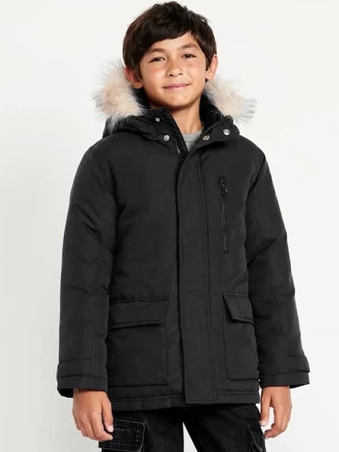 Old Navy Kids Water-Resistant Faux-Fur Hooded Parka Jacket