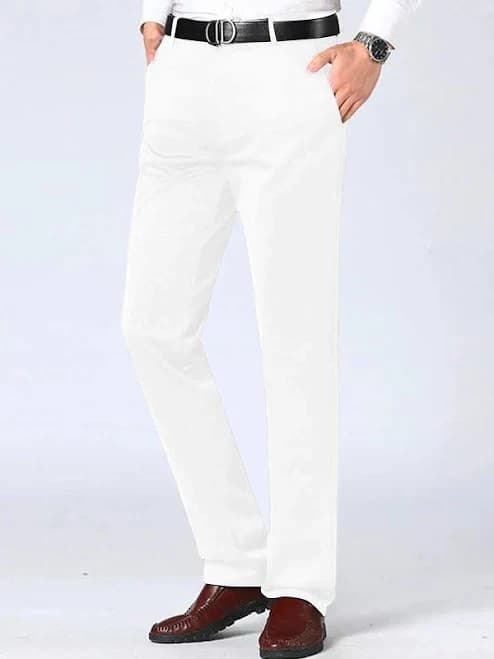 Refined Men's Tailored Fit Straight Leg Suit Pants