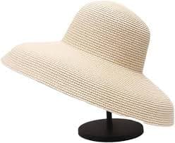 Amazon.com: Wild Sun Hat Summer Hepburn Style Wind Retro Sun Hat Wide Side Visor Female Holiday Sunscreen Beach Hat Luopan(Beige)