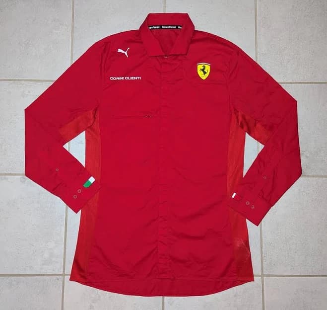 Scuderia Ferrari F1 Team Puma Men's Large Slim Fit Long Sleeved Shirt