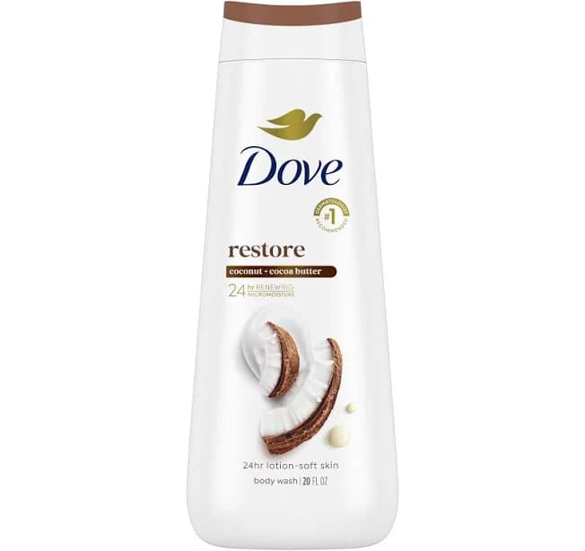 Dove Body Wash for Women Moisturizing Restore Coconut & Cocoa Butter Cleanser All Skin, 20 oz, Size: 24 oz