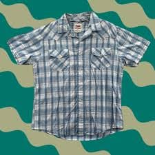 Levi's VINTAGE Levi's Shirt XL Blue Plaid Pearl Snap Western Workwear Mens | Grailed