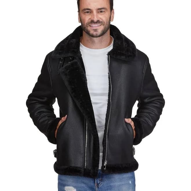 Braveman Men's Faux Shearling Bomber Jacket