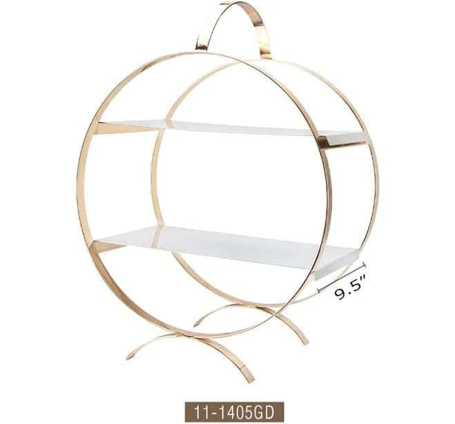 Galore Home Equinox 2-Tier Circular Metal Cake Stand