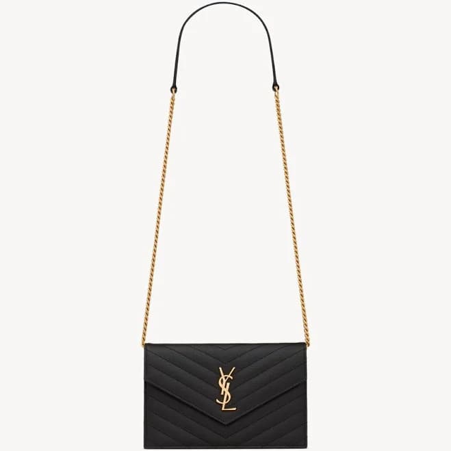 Saint Laurent Cassandre Envelope Chain Wallet Women