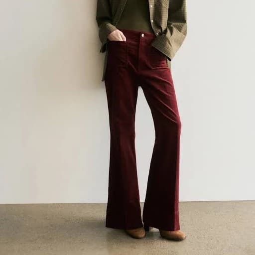 H&M Ladies Flared Corduroy Pants