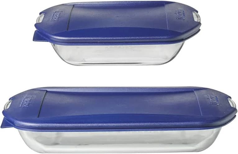 Anchor Hocking 4-Piece Rectangle Glass Bakeware Set with Lids