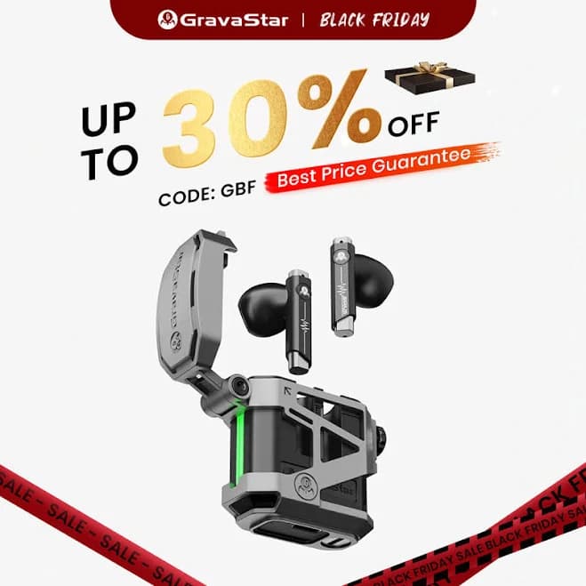 GravaStar Sirius P5 Defense Armor V2 Wireless Earphones Black