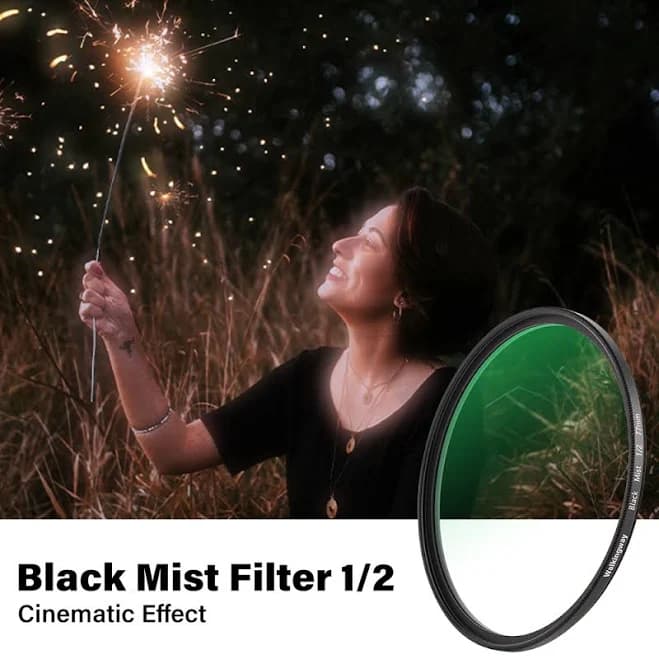 WalkingWay Black Mist Filter 1/4 1/8 Diffusion Filter Camera Lens Filter