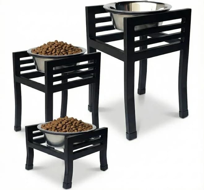 Pets Stop Moretti Single Elevated Stainless Dog Bowl Diner