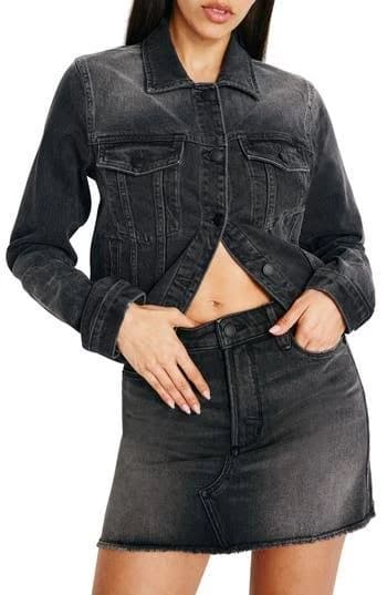 Good American Women's Committed to Fit Denim Jacket