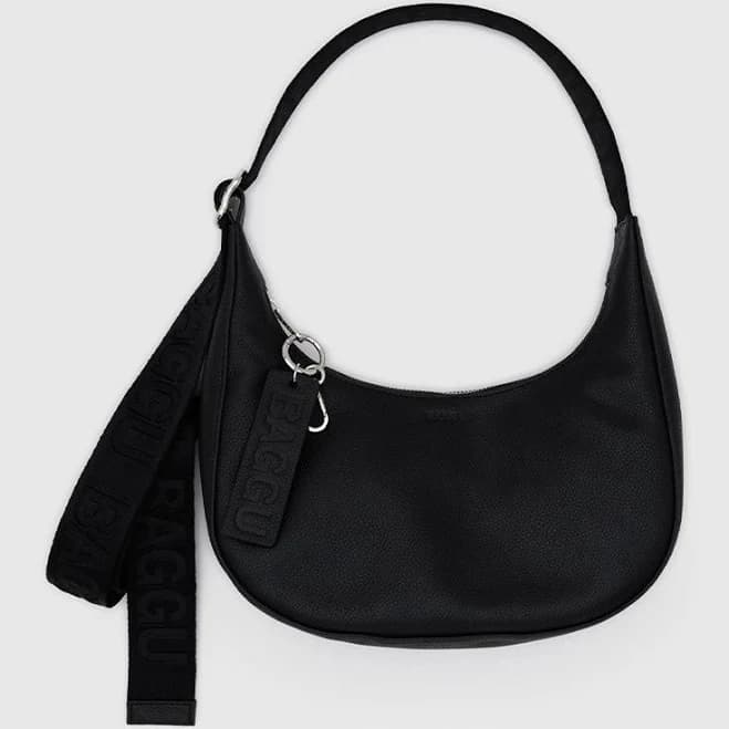 Baggu Small Recycled Leather Crescent Bag