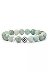 Maya Jade Silver Station Bead Bracelet by LAGOS at THE MILE