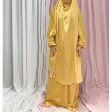 Two Piece Women Overhead Kaftan Skirt Set Abaya Muslim Prayer Dress Ramadan Robe | eBay