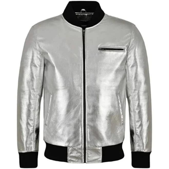 70's Men's Classic Leather Bomber Jacket