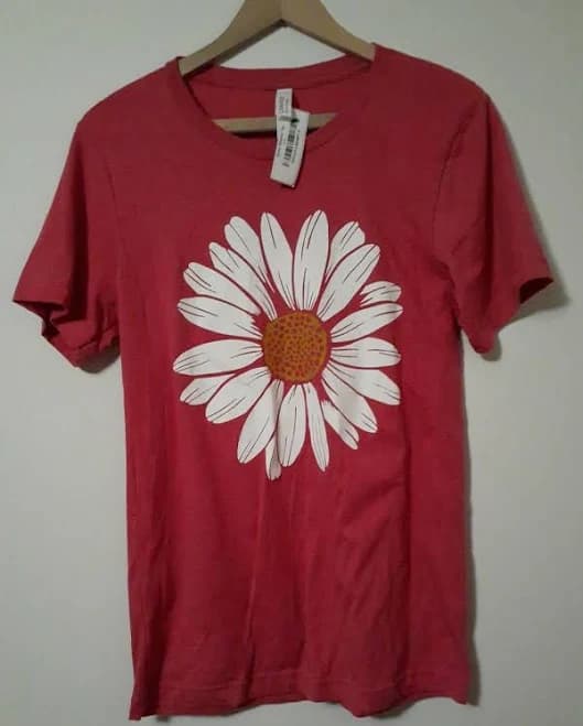 Pink Daisy Graphic Tee Size S Very Soft Material