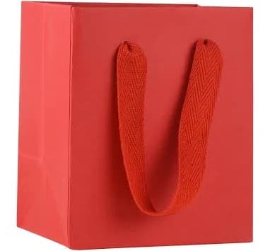 Ribbon Handle Gift Bag, Manhattan Collection – Mini Size Red / 500 - Wholesale