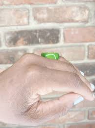 Womens Medium Large Green Crystal Fashion Casual Boho Lime Ring | eBay