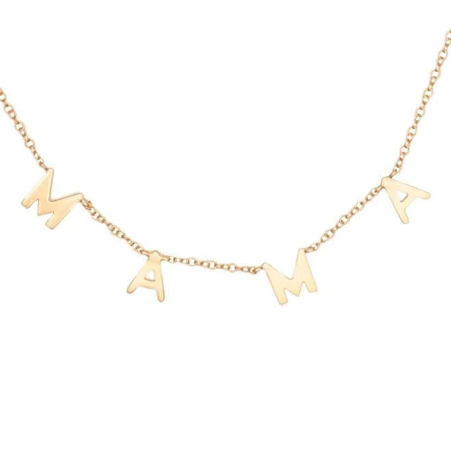 14K Gold Mama Dangle Necklace