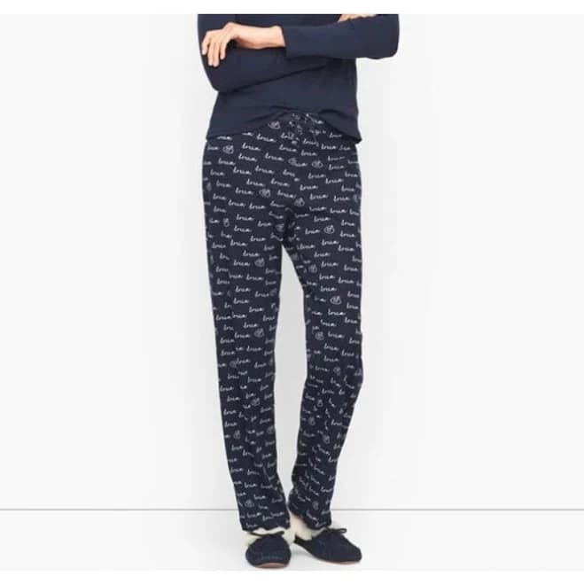 Talbots Intimates & Sleepwear | Talbots Picot Womens Small Sleep Pants Pajama Pants Navy Blue Pull On Dream | Color: Blue | Size: S | Pm-18863244's