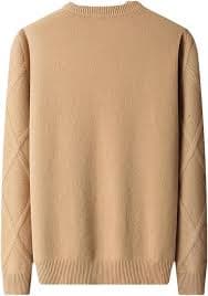 Amazon.com: Men's Solid Color Slim Fit Pullover Autumn and Winter Soft Round Neck Knitted Sweater Beige S : Clothing, Shoes & Jewelry