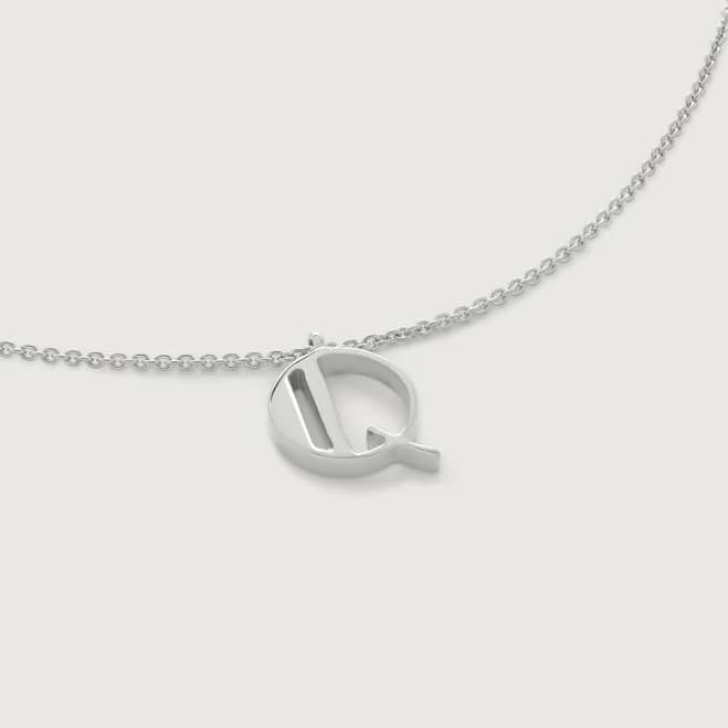 Monica Vinader Women's Sterling Silver Q Letter Initial Pendant Necklace