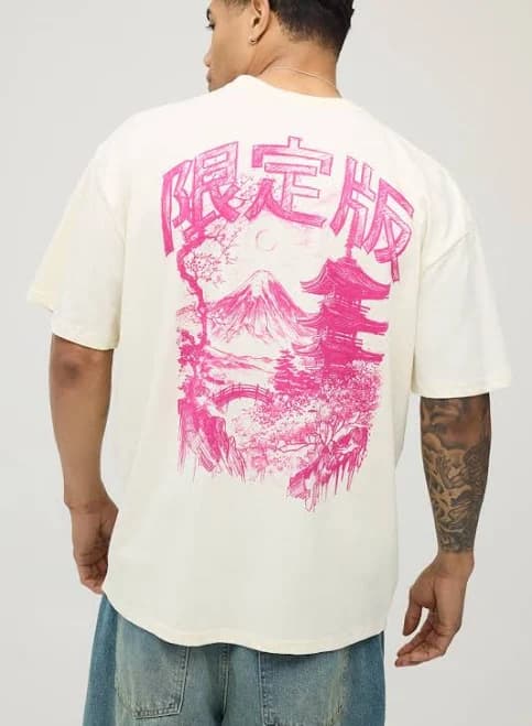 boohooMAN Men's Oversized Doodle Print T-Shirt