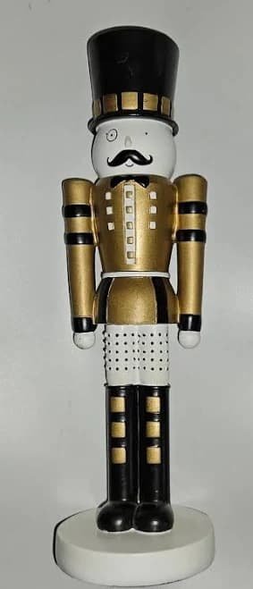 PartyLite Gold Black Nutcracker Top Hat Soldier Figurine
