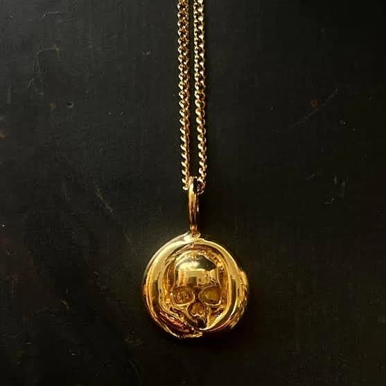 18K Gold-Plated Gothic Skull Pendant