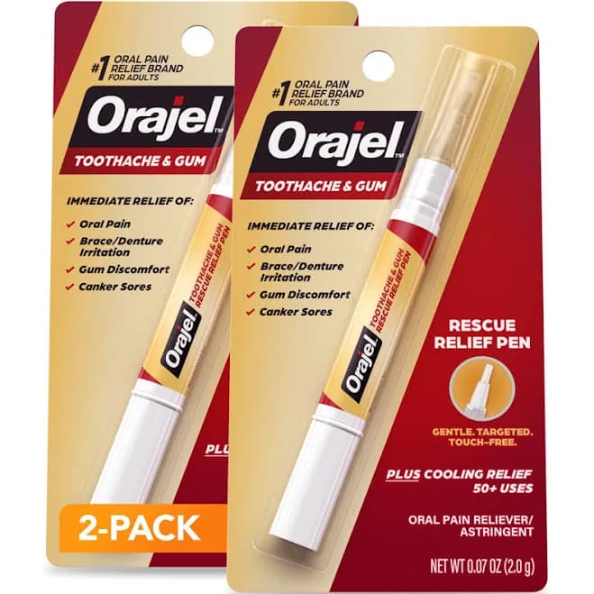 Orajel Rescue with Menthol Cooling Toothache & Gum Relief Gel Pen