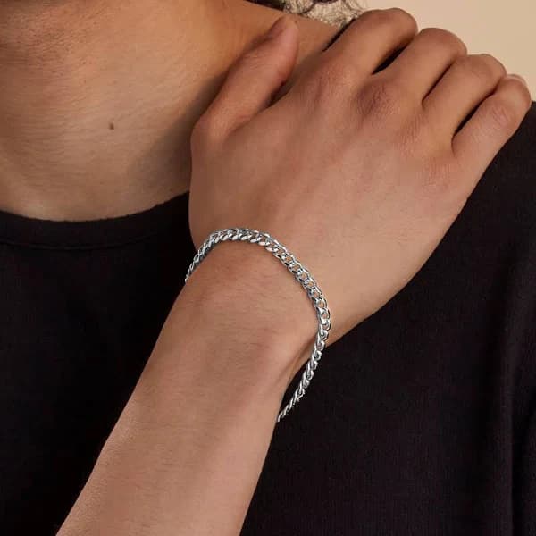Mint & Lily Cuban Link Silver Bracelet