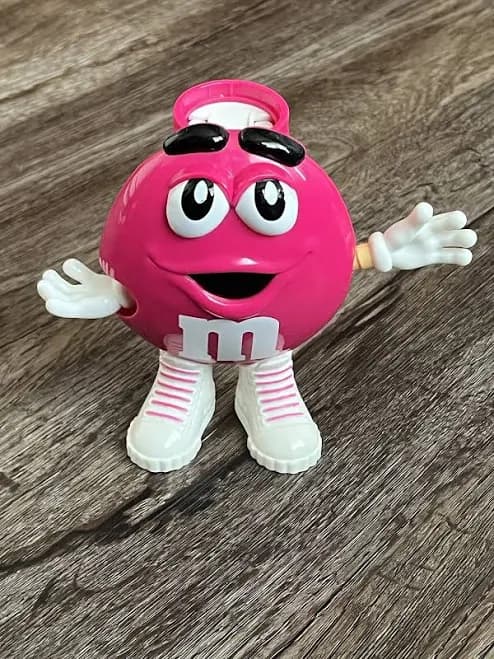 1997 M&m Mini Pink Candy Dispenser By Oddzon / Cap Toys And Mars Inc