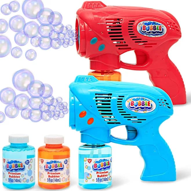 JOYIN 2 Bubble Guns with 2 Bubble Refill Solution