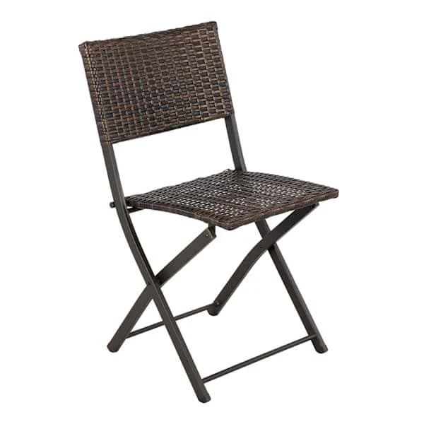 Found & Fable Wicker Patio Folding Chair, Brown | At Home sold by At Home